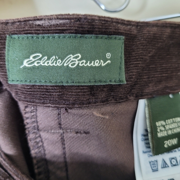 Eddie Bauer Brown Corduroy A-Line Skirt Stretch Pockets Preppy - Picture 7 of 9